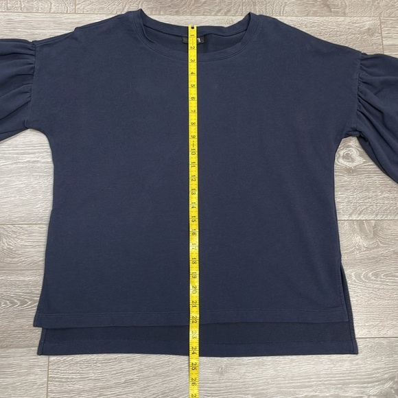 a.n.a. Long Puff Sleeve Raglan Navy Sweatshirt M - Picture 8 of 15